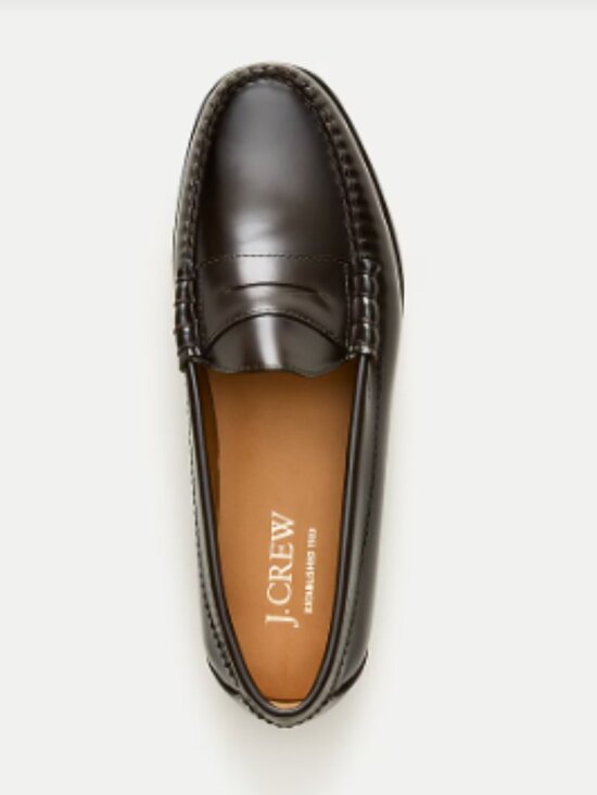 J. Crew Camden Leather Loafers in Dress Brown Style AV166 main image 2